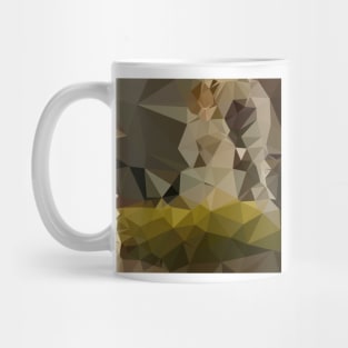 Medium Jungle Green Abstract Low Polygon Background Mug